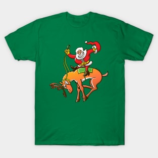 Santa is making this wild reindeer get ready for Christmas T-Shirt